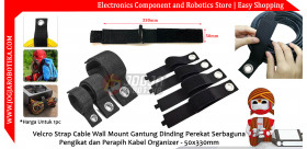 Velcro Strap Cable Wall Mount Gantung Dinding Perekat Serbaguna Pengikat dan Perapih Kabel Organizer - 50x330mm