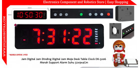 Jam Digital Jam Dinding Digital Jam Meja Desk Table Clock DK-3206 Merah Support Alarm Suhu 32x4x9Cm