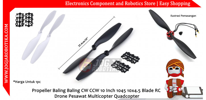 Propeller Baling Baling CW CCW 10 Inch 1045 10x4.5 Blade RC Drone Pesawat Multicopter Quadcopter