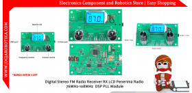 Digital Stereo FM Radio Receiver RX LCD Penerima Radio 76MHz-108MHz DSP PLL Module