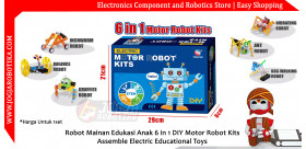 Robot Mainan Edukasi Anak 6 in 1 DIY Motor Robot Kits Assemble Electric Educational Toys