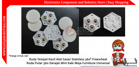 Roda Tempel Kecil Alat Geser Stainless 360° Freewheel Roda Putar 360 Derajat Mini Kaki Meja Furniture Universal