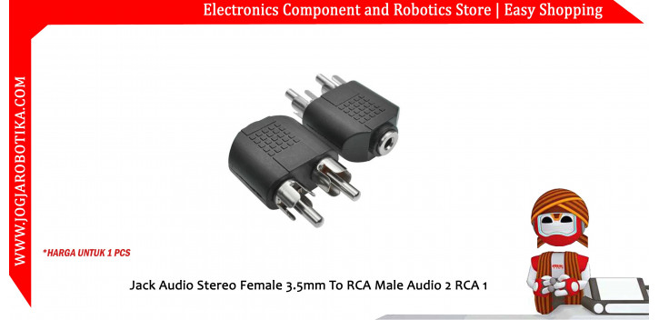 Jack Audio Stereo Female 3.5mm To RCA Male Audio 2 RCA 1