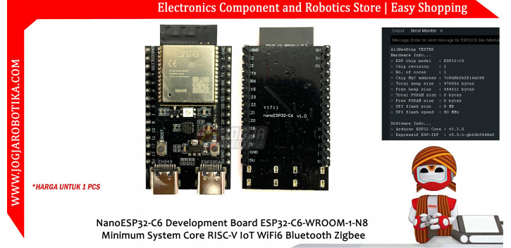 NanoESP32-C6 Development Board ESP32-C6-WROOM-1-N8 Minimum System Core RISC-V IoT WiFi6 Bluetooth Zigbee
