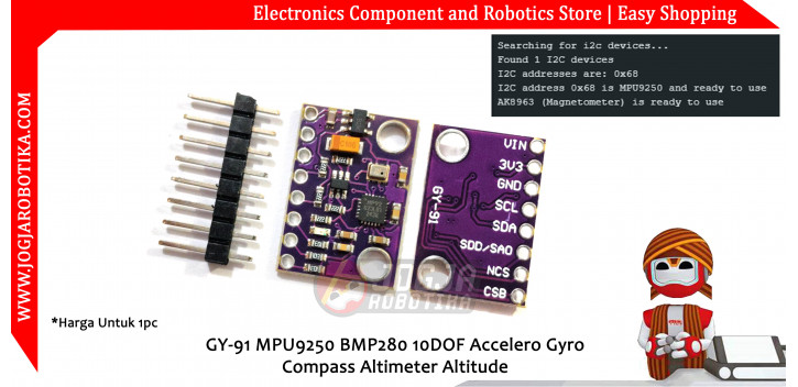 GY-91 MPU9250 BMP280 10DOF Accelero Gyro Compass Altimeter Altitude