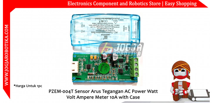 PZEM-004T Sensor Arus Tegangan AC Power Watt Volt Ampere Meter 10A with Case