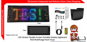 LED Strobo Flexible Screen Portable Display Signboard RGB Multifungsi Kecil 16x32