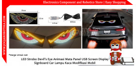 LED Strobo Devil’s Eye Animasi Mata Panel USB Screen Display Signboard Car Lampu Kaca Modifikasi Mobil