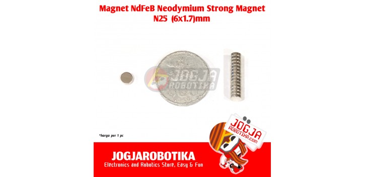 MAGNET N25 BULAT (6X1.7)MM - NDFEB NEODYMIUM STRONG MAGNET