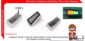 7-Segment LED Bar 7 Strip LED Display Indikator 3 Warna Merah Kuning Hijau LED Trapesium Common Katoda
