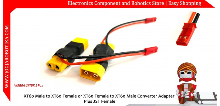 XT60 Male to XT60 Female or XT60 Female to XT60 Male Converter Adapter Plus JST Female