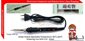 Solder KS908 Adjustable Temperature 180°C-480°C Soldering Iron 80W LCD - Hitam