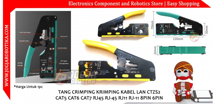 TANG CRIMPING KRIMPING KABEL LAN CTZS2 CAT5 CAT6 CAT7 RJ45 RJ-45 RJ11 RJ-11 8PIN 6PIN