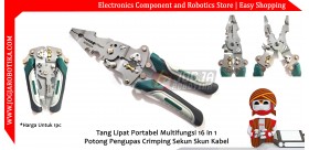 Tang Lipat Portabel Multifungsi 16 in 1 Potong Pengupas Crimping Sekun Skun Kabel