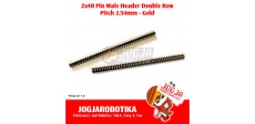 2x40 Pin Male Header Double Row (2.54 mm) - Gold