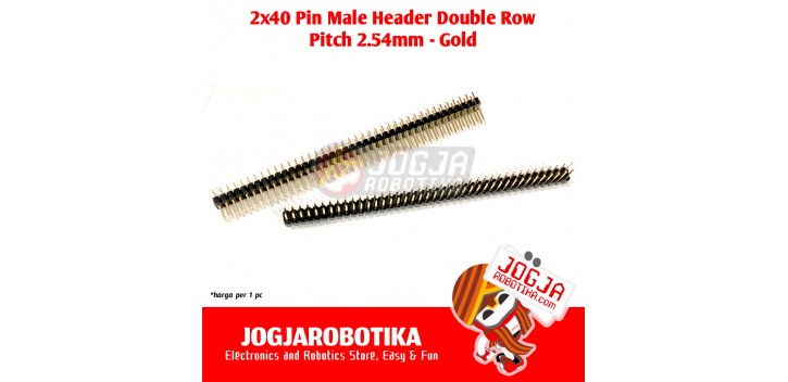 2x40 Pin Male Header Double Row (2.54 mm) - Gold