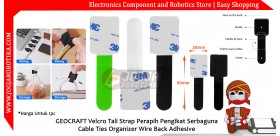 GEOCRAFT Velcro Tali Strap Perapih Pengikat Serbaguna Cable Ties Organizer Wire Back Adhesive