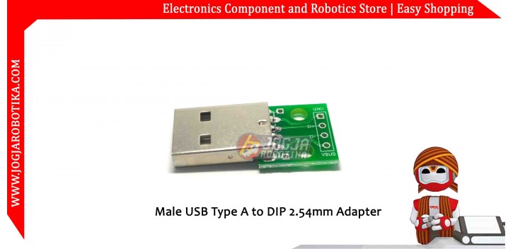 Male USB Type A to DIP 2.54mm Adapter