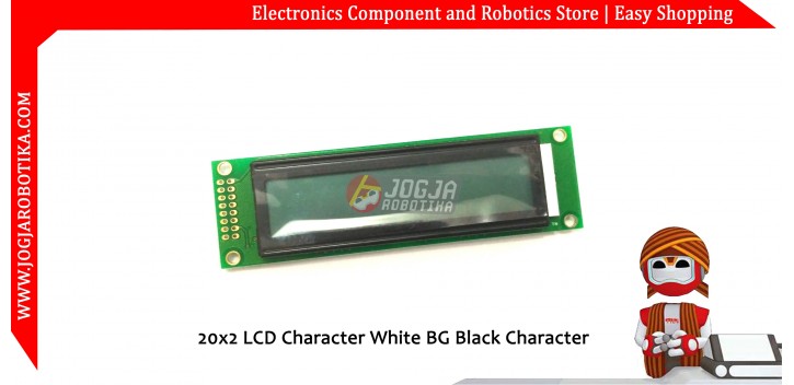 20x2 LCD Character White BG Black Character