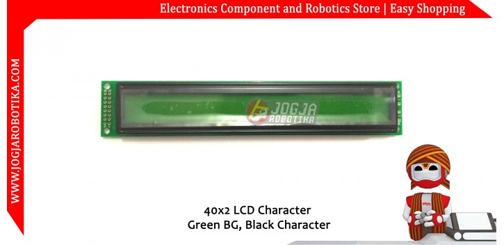 40x2 LCD Character Green BG Black Character