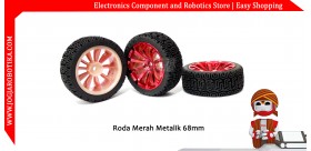 Roda Merah Metalik 68mm