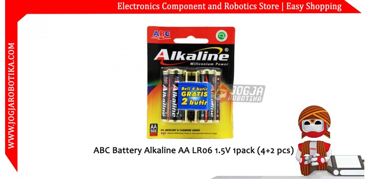 ABC Battery Alkaline AA LR06 1.5V 1pack (4+2 pcs)