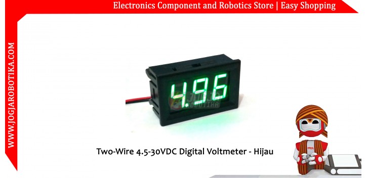 Two-Wire 4.5-30VDC Digital Voltmeter - Hijau