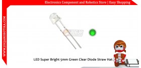 LED Super Bright 5mm Green Clear Diode Straw Hat 