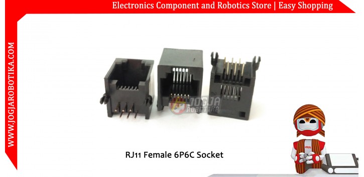 RJ11 Female 6P6C Socket