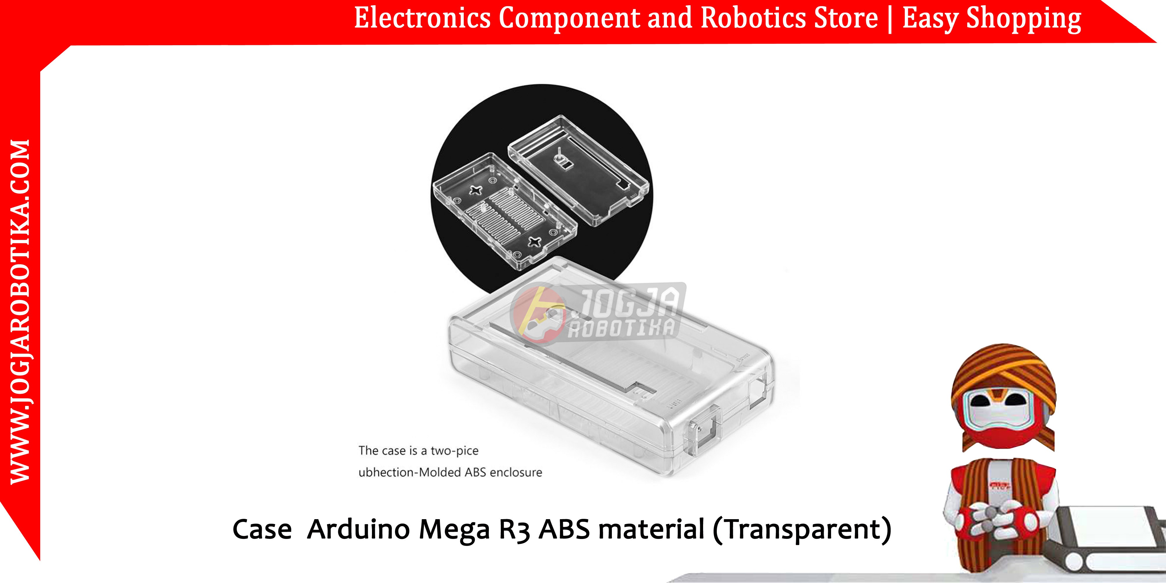 jual Case Arduino Uno ABS material (Transparent)