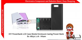 DIY Powerbank LCD Case Modul Enclosure Casing Power Bank 8x 18650 2.1A - Hitam