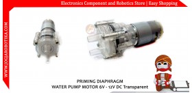 PRIMING DIAPHRAGM WATER PUMP MOTOR 6V - 12V DC-Transparent
