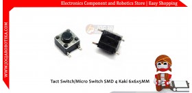 Tact Switch/Micro Switch SMD 4 Kaki 6x6x5MM