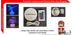 Lampu Hias Akrilik 3D Led Lamp Base 7 Colors Explosion Crack Model