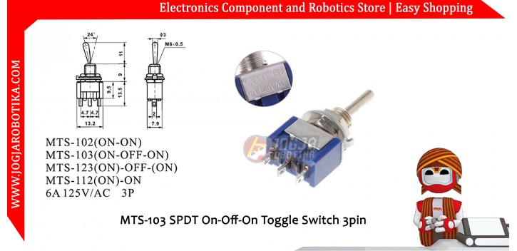 MTS-103 SPDT On-Off-On Toggle Switch 3pin