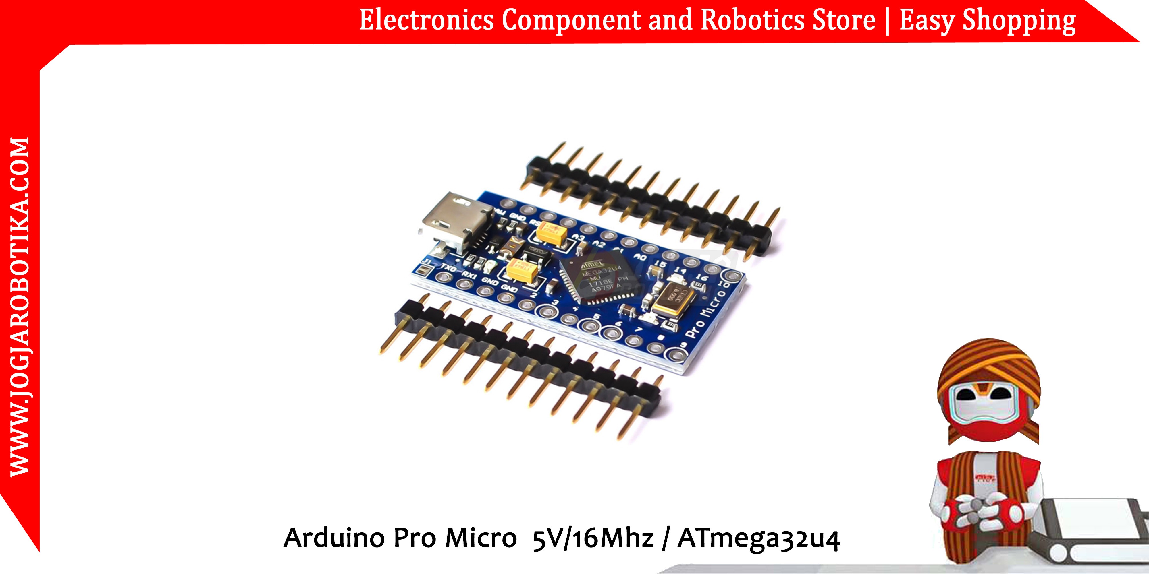Jual Arduino Pro Micro 5V/16Mhz / ATmega32u4