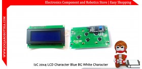 I2C 20x4 LCD Character Blue BG White Character