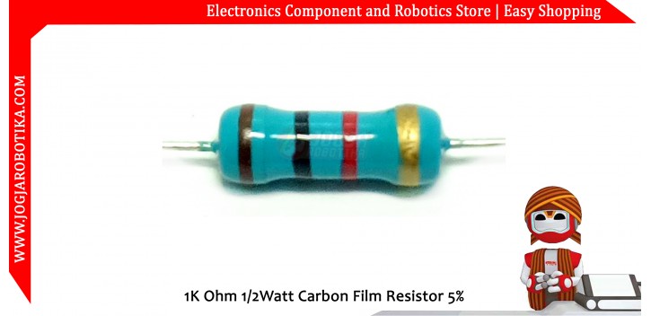 1K Ohm 1/2Watt Carbon Film Resistor