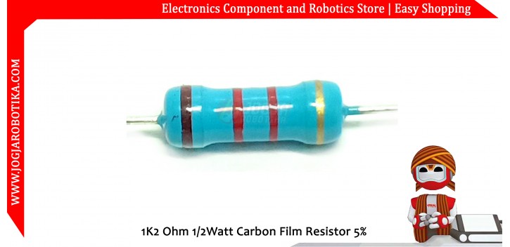 1K2 Ohm 1/2Watt Carbon Film Resistor