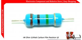 1M Ohm 1/2Watt Carbon Film Resistor