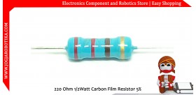 220 Ohm 1/2Watt Carbon Film Resistor
