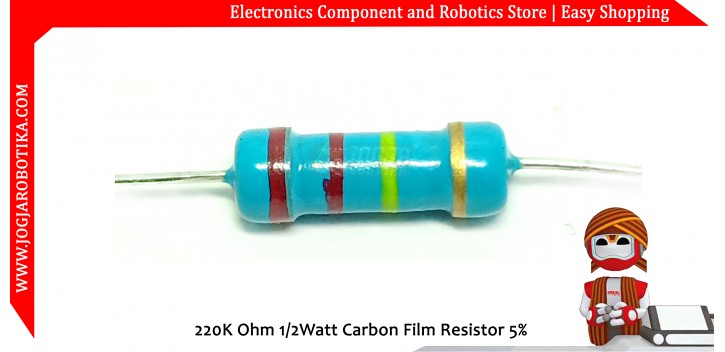 220K Ohm 1/2Watt Carbon Film Resistor