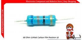 68 Ohm 1/2Watt Carbon Film Resistor