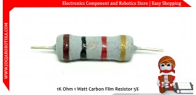 1K Ohm 1 Watt Carbon Film Resistor