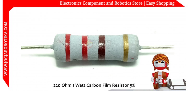 220 Ohm 1 Watt Carbon Film Resistor