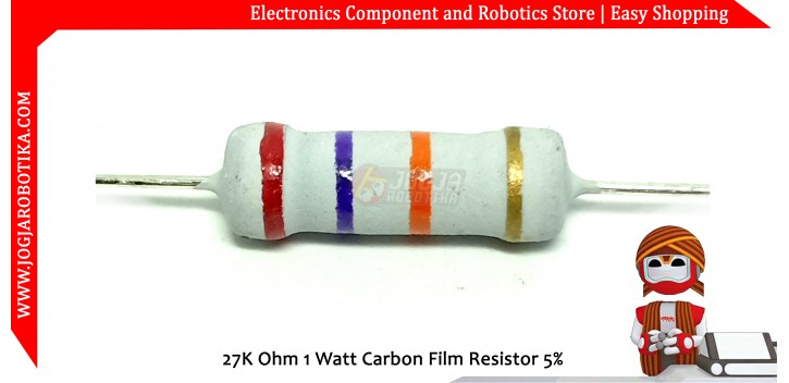 27K Ohm 1 Watt Carbon Film Resistor