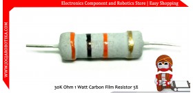 30K Ohm 1 Watt Carbon Film Resistor