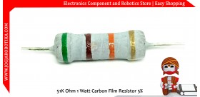 51K Ohm 1 Watt Carbon Film Resistor
