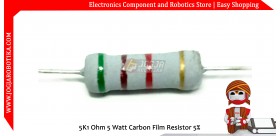 5K1 Ohm 5 Watt Carbon Film Resistor