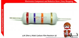 27K Ohm 5 Watt Carbon Film Resistor